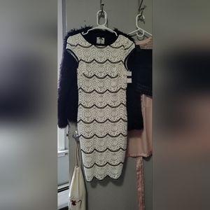 La Femme Lace Scalloped Dress